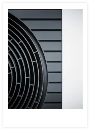 A close up of the vent on a Vaillant heat pump