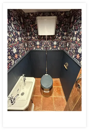 An example of Design Heating Bathroom fittings showing a sink and a toilet