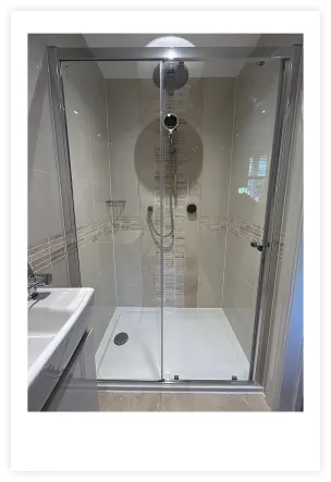An example of Design Heating Bathroom fittngs showing a shower unit